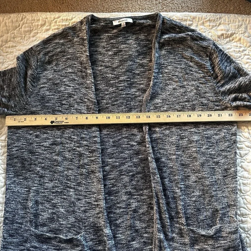 Madewell Landscape Cardigan Sweater‎ Women's Small Marbled Gray Pockets